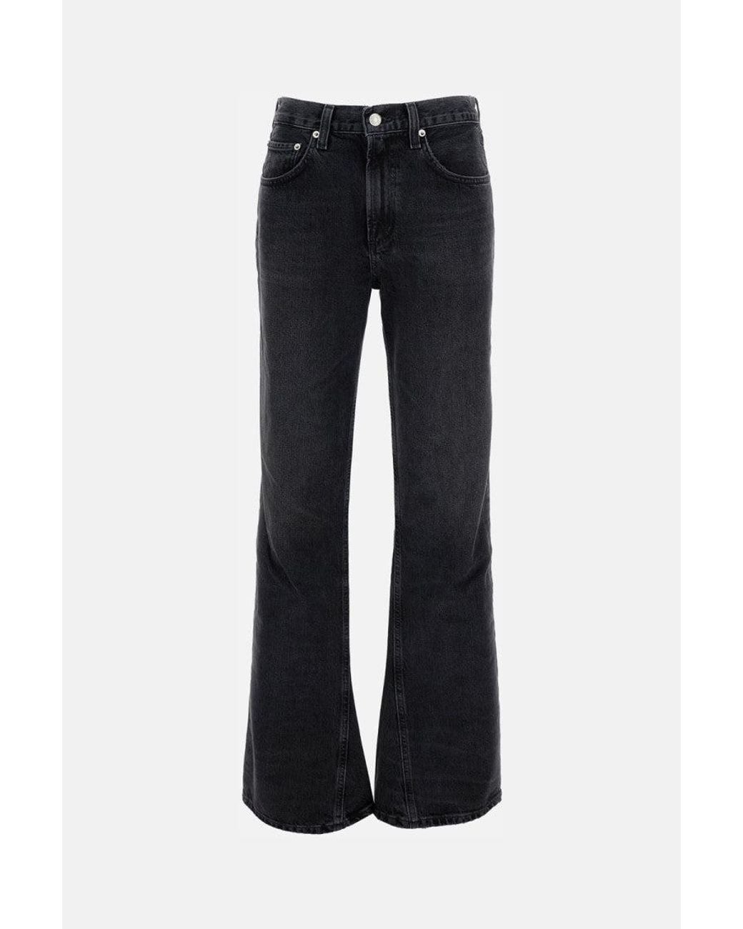 Agolde Black Wide Leg Jeans