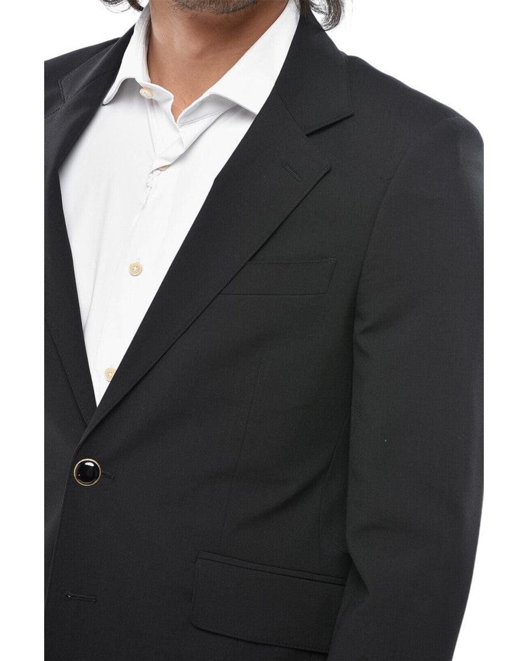 PT Torino Black Notched Lapel Blazer for men