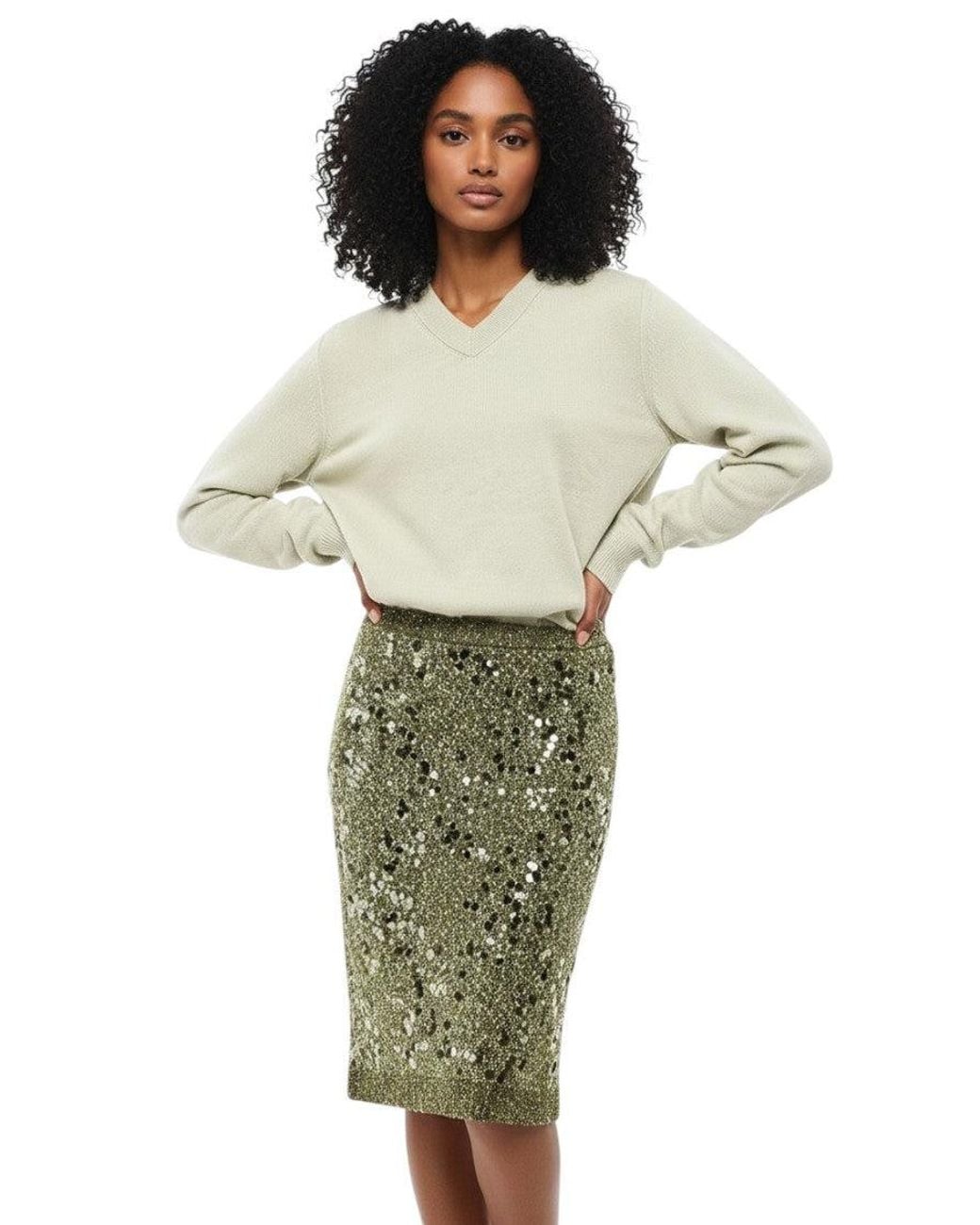 Maison Margiela Green Light V Neck Sweater