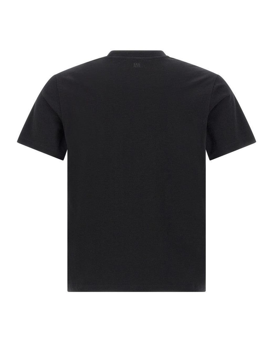 AMI Black Cotton T-Shirt