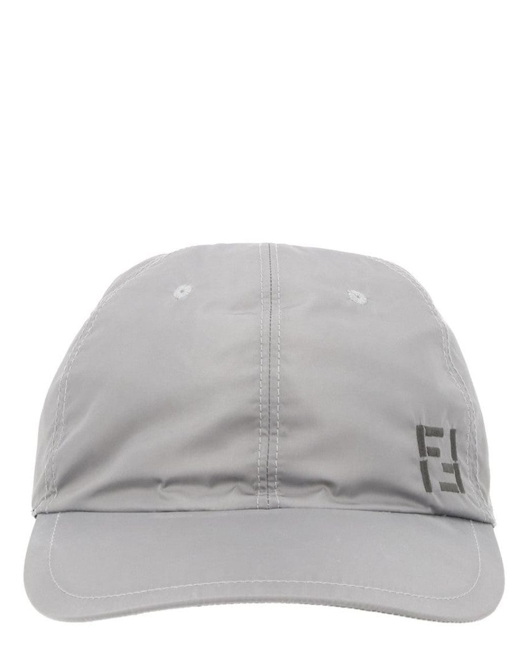 Fendi Gray Logo Baseball Cap for men
