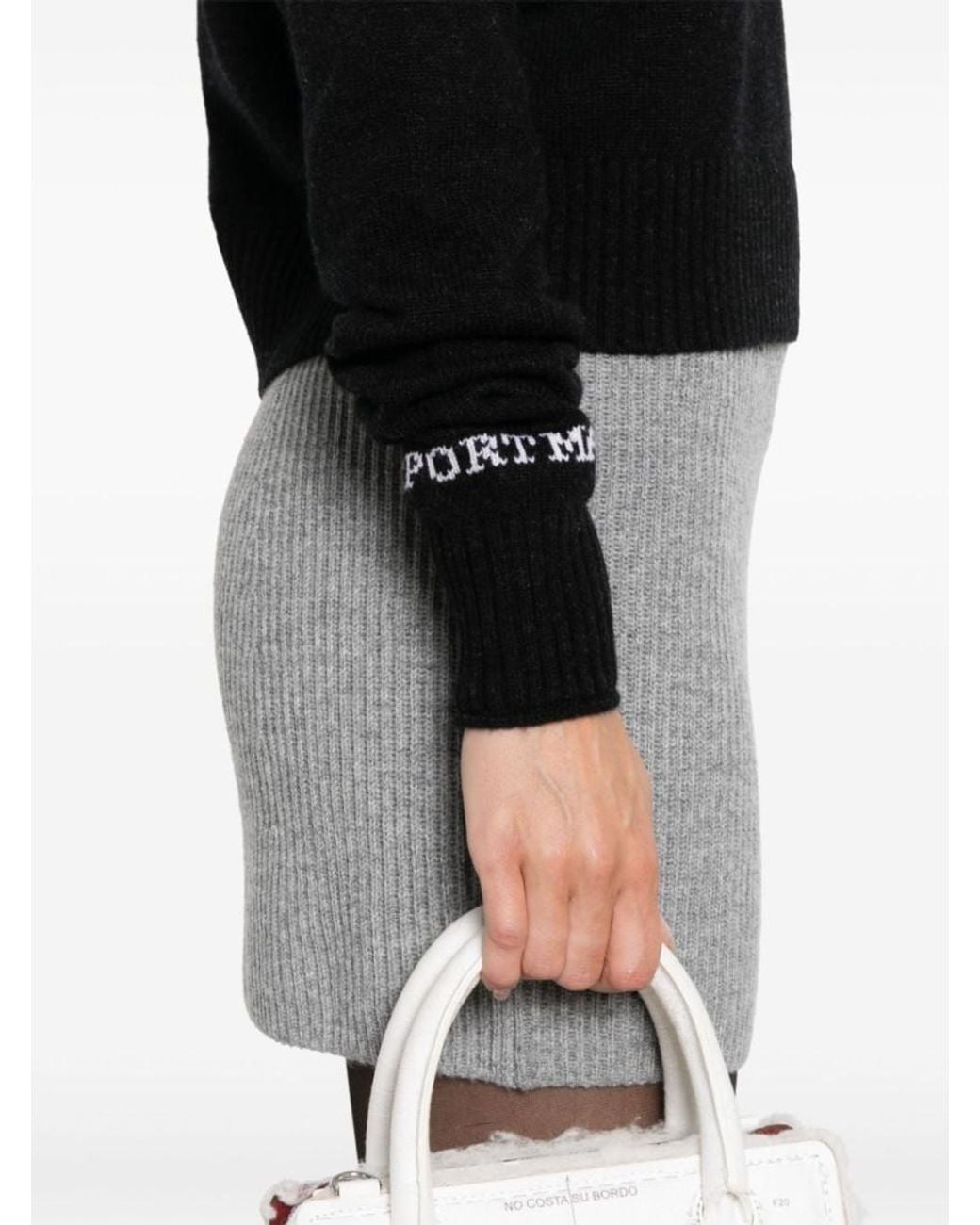 Sportmax Black Wool Crewneck Sweater