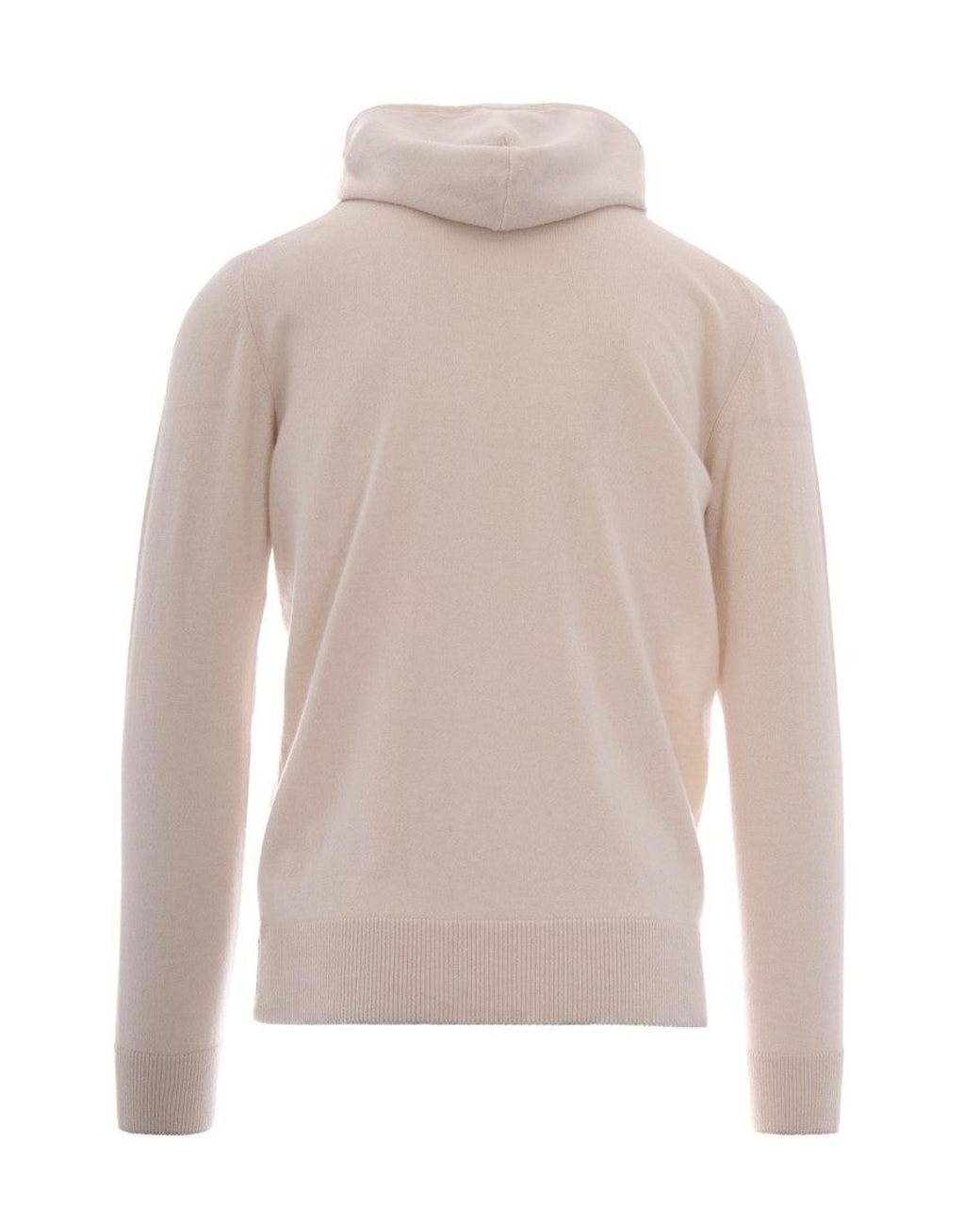 Eleventy Pink Hooded Cashmere Full-Zip Sweater for men