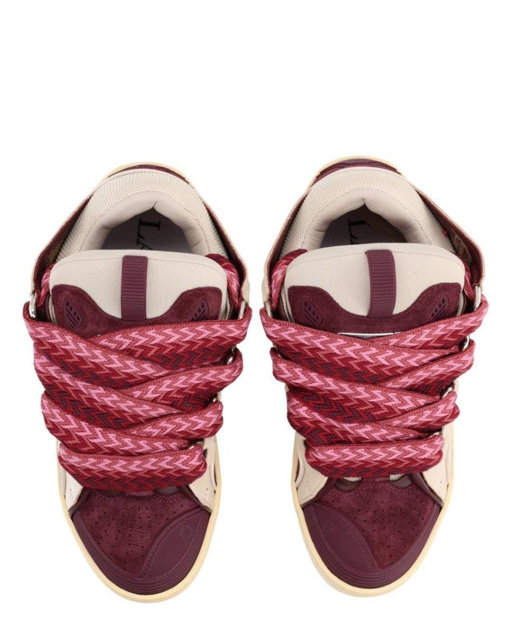 Lanvin Pink Woven Curb Sneakers for men