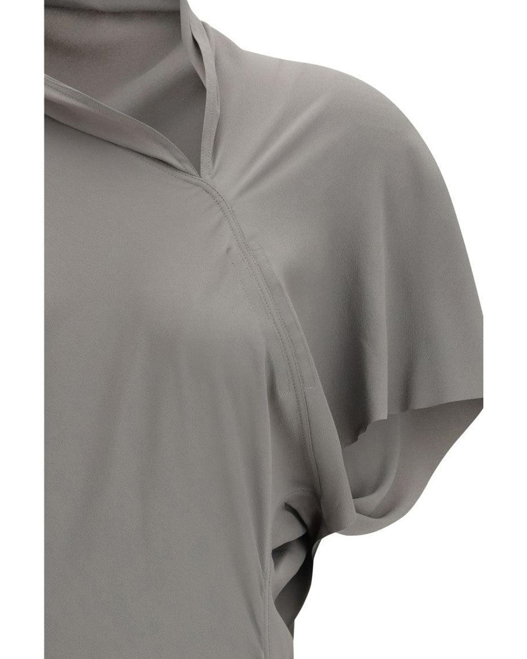 Rick Owens Gray Turtle Neck Midi Dress