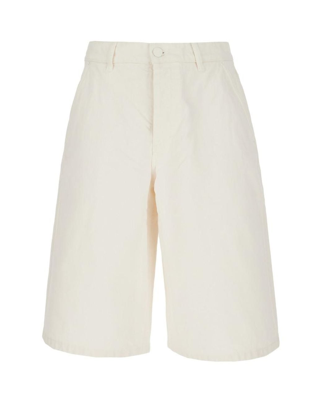 AMI White Solid Shorts for men
