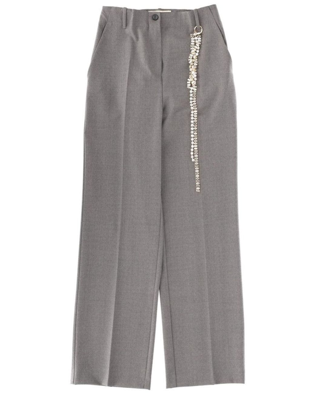 Circus Hotel Gray Straight Flat Front Pant