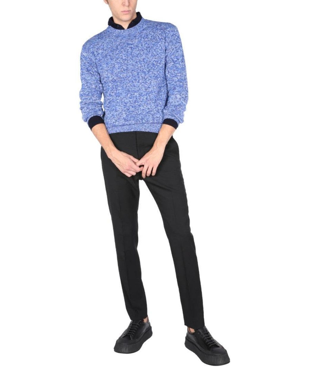 Ballantyne Blue Crew Neck Sweater for men