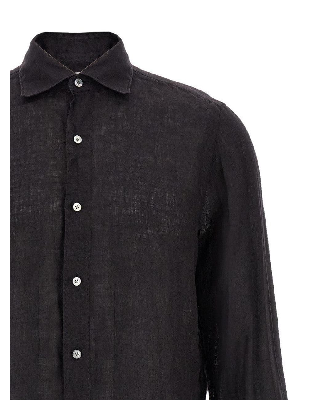Finamore 1925 Black 'Gaeta' Shirt for men