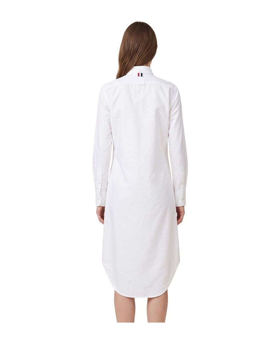 Thom Browne White Solid Shirt Mini Dress
