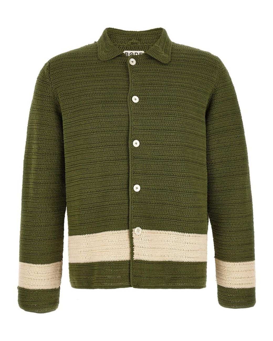 Bode Green Cotton Blouse for men