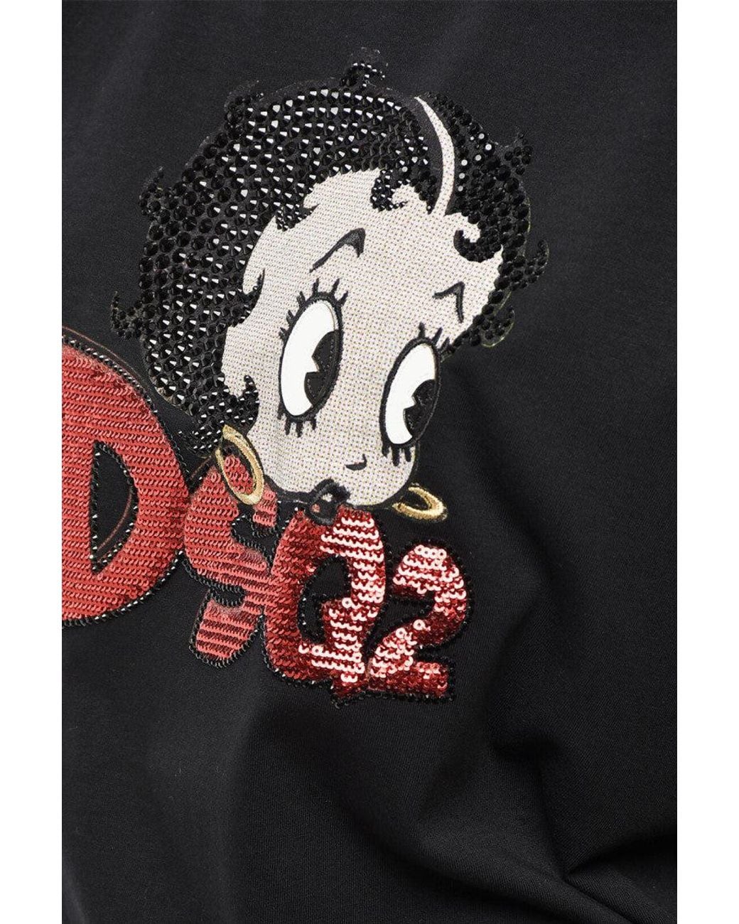 DSquared² Black Graphic Crew Neck T-Shirt