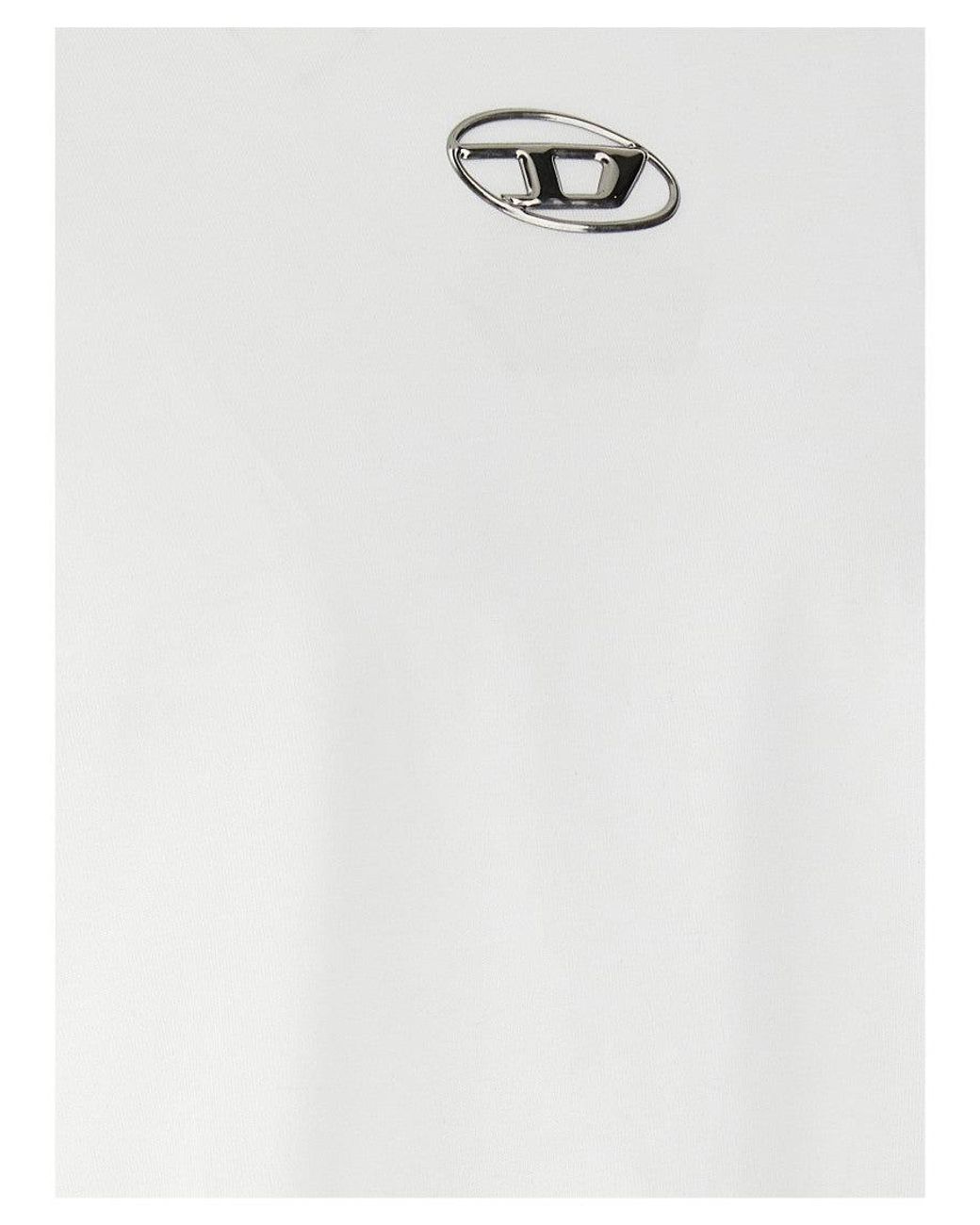 DIESEL White Regular Logo T-Shirt for men