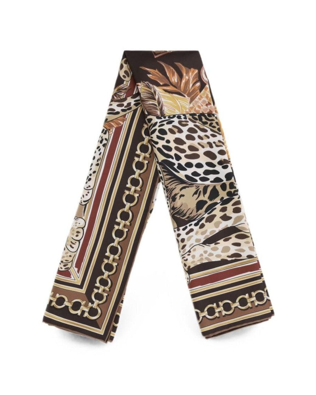 Ferragamo White Animal Print Scarves