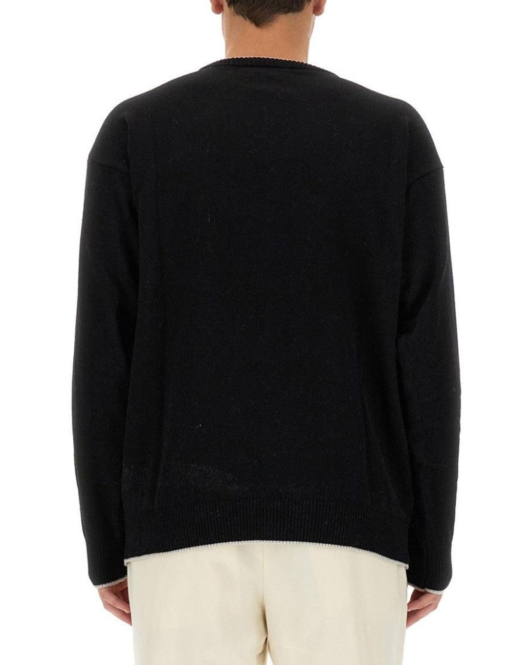 FAMILY FIRST Black Crew Neck Sweaters for men