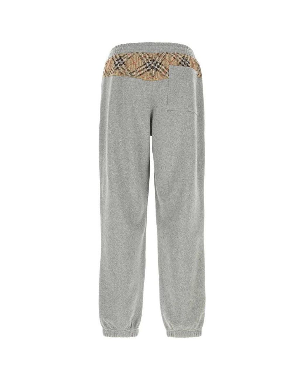Burberry Gray Cotton Joggers for men