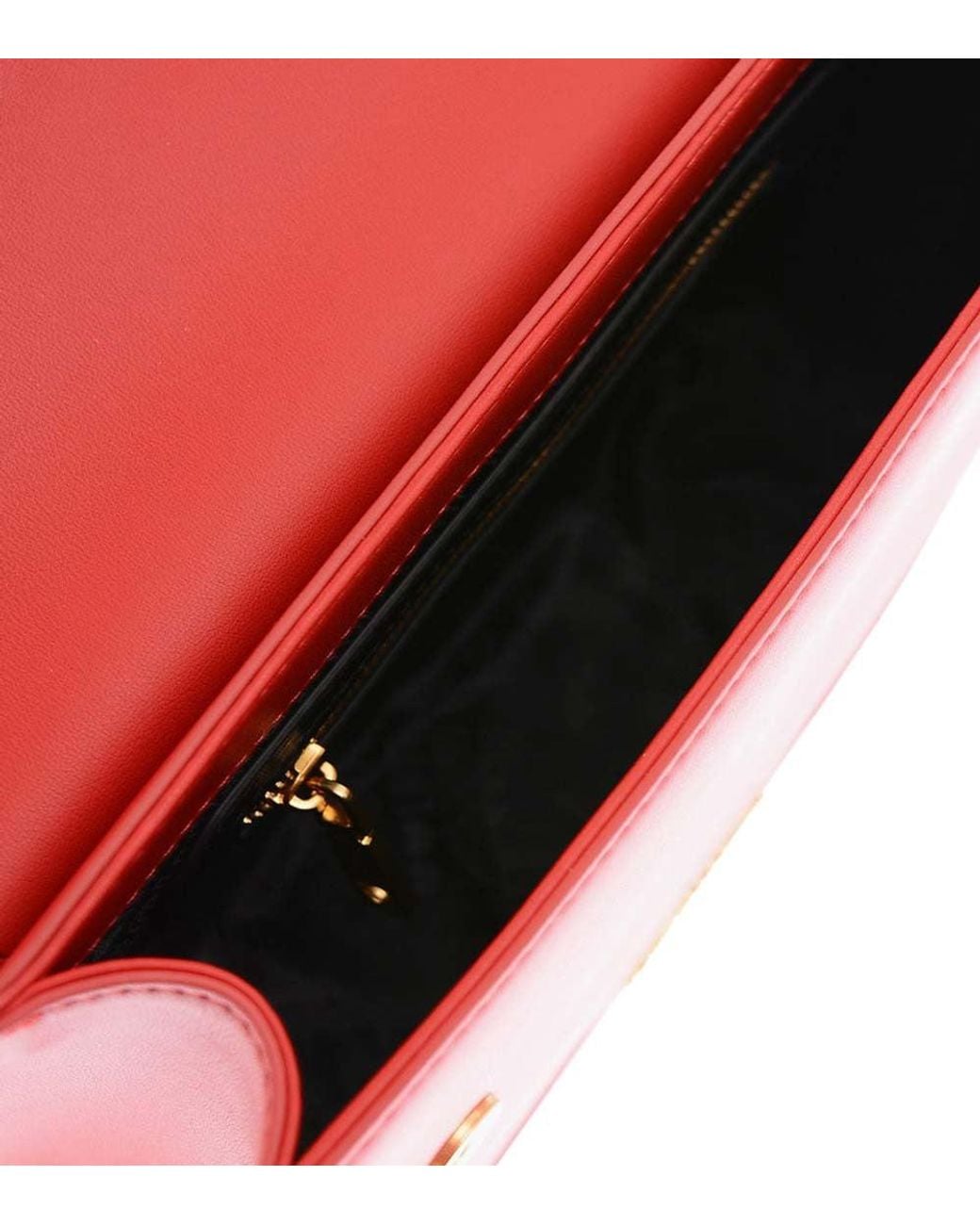 Love Moschino Red Clamp Medium Shoulder Bag