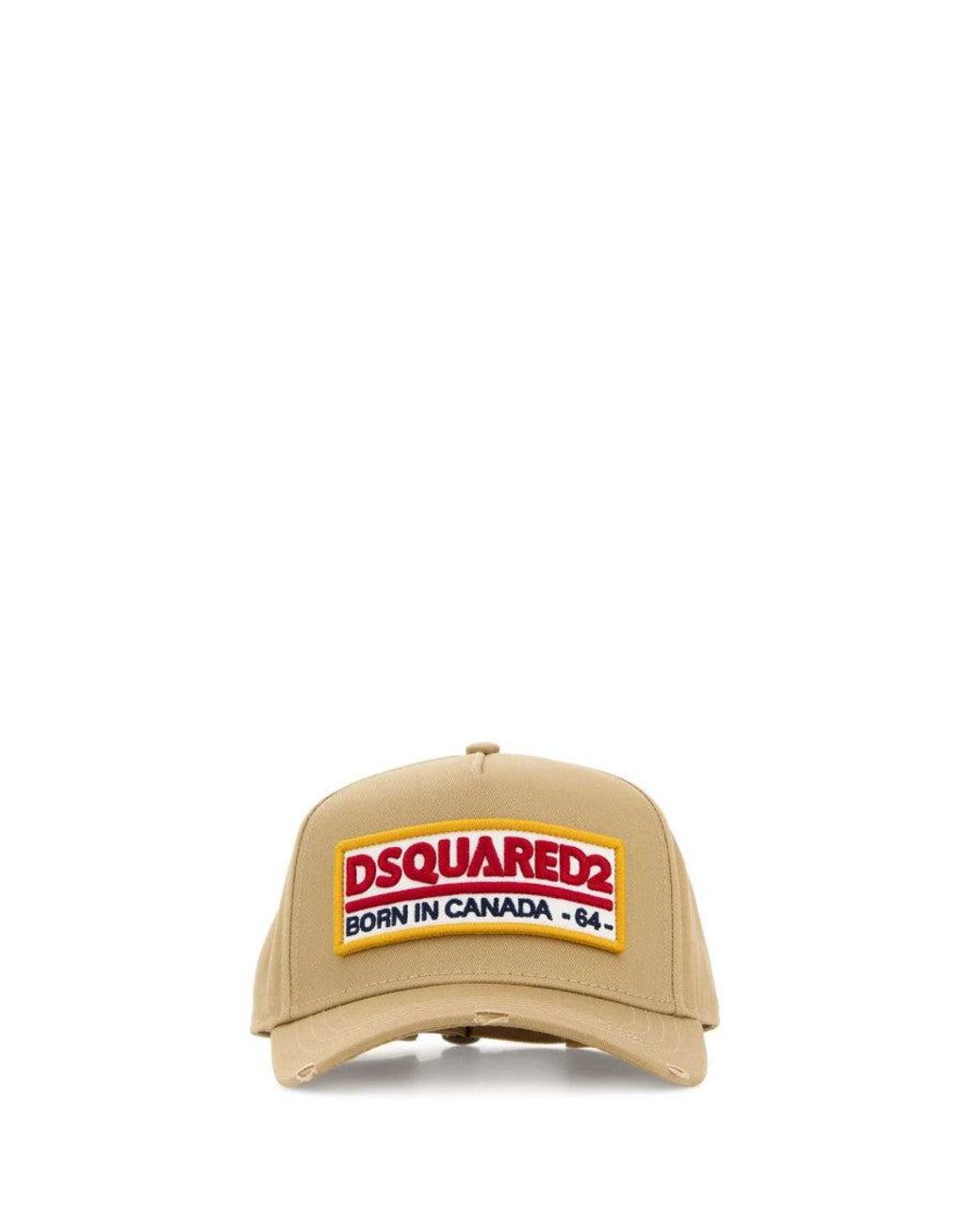 DSquared² Multicolor Beige Cotton Baseball Cap for men