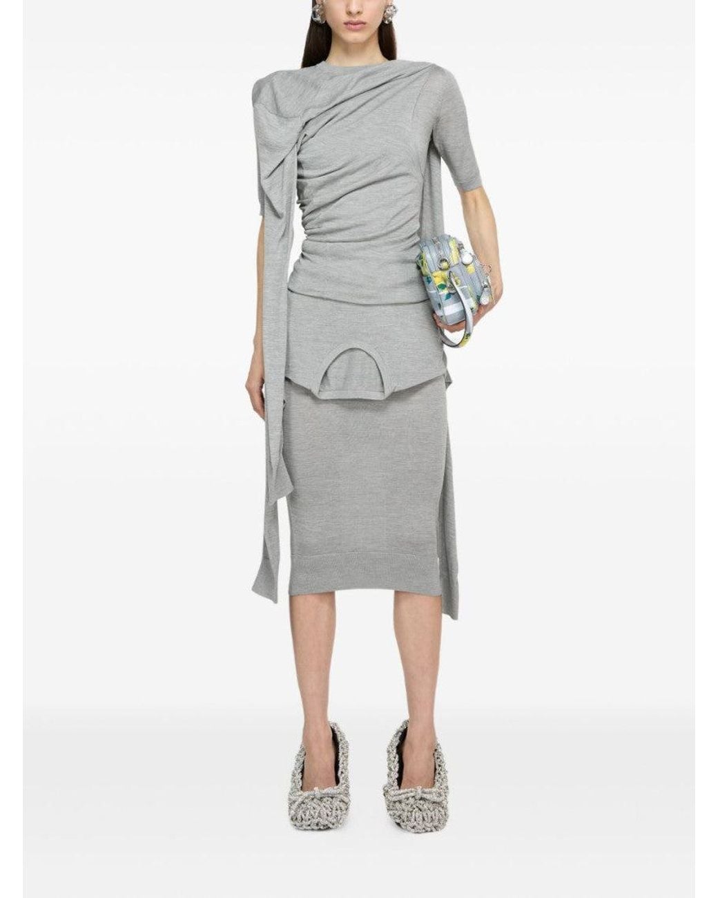 Acne Gray Asymmetrical Top