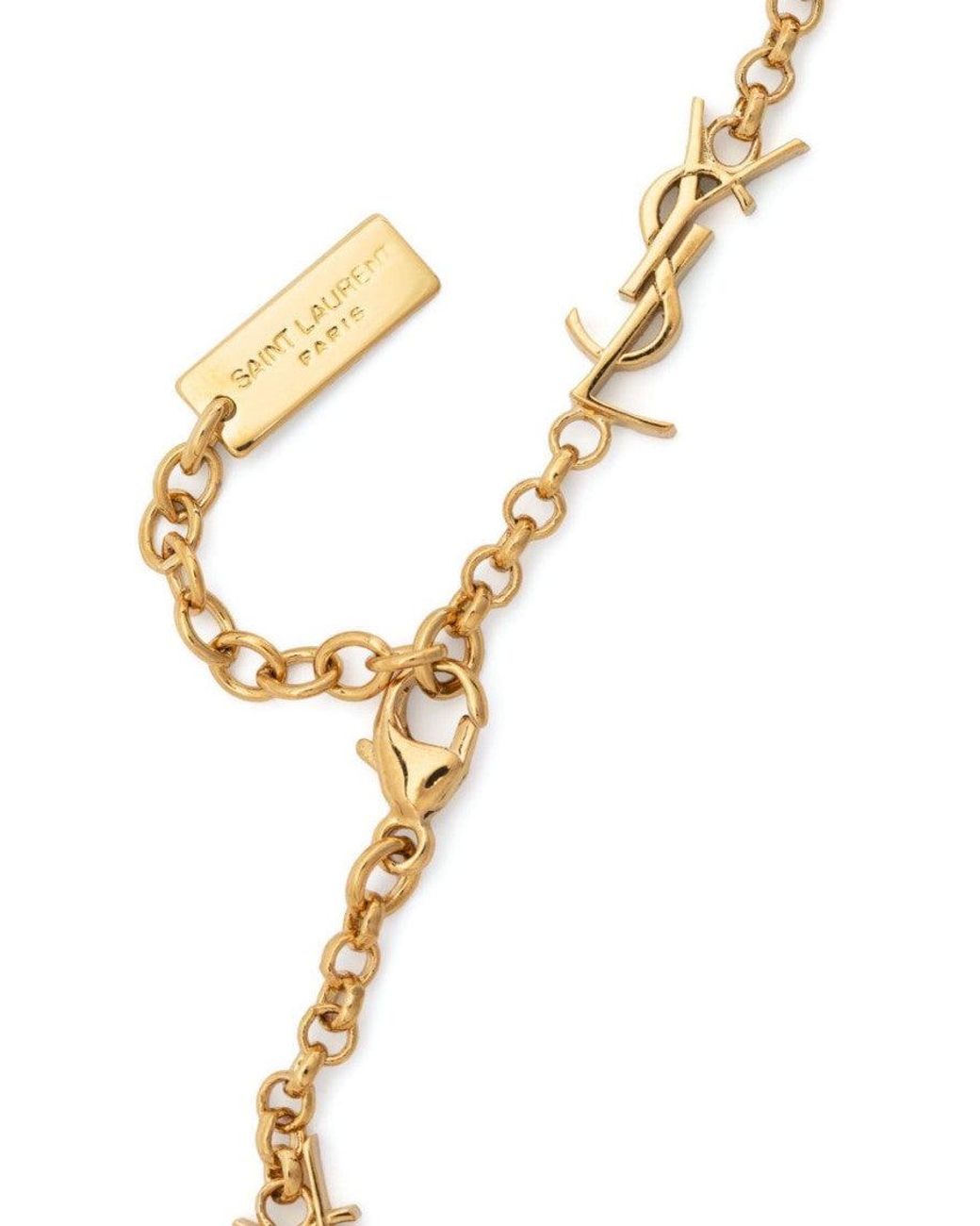 Saint Laurent Metallic Cassandre Link Bracelet