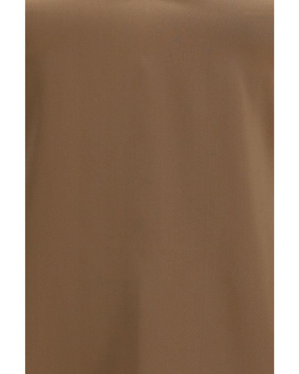 Brunello Cucinelli Brown Solid V Neck Top