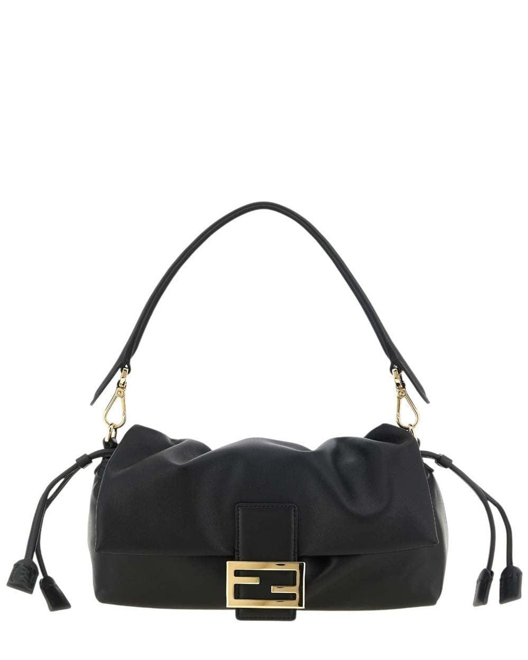 Fendi Black Baguette Soft Medium Shoulder Bag