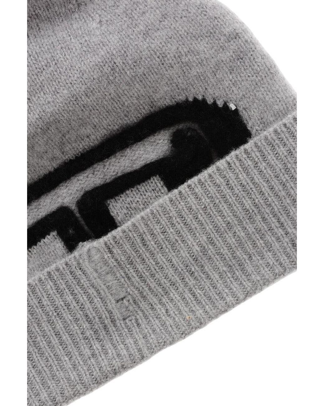 DIESEL Gray Logo Beanie Cap