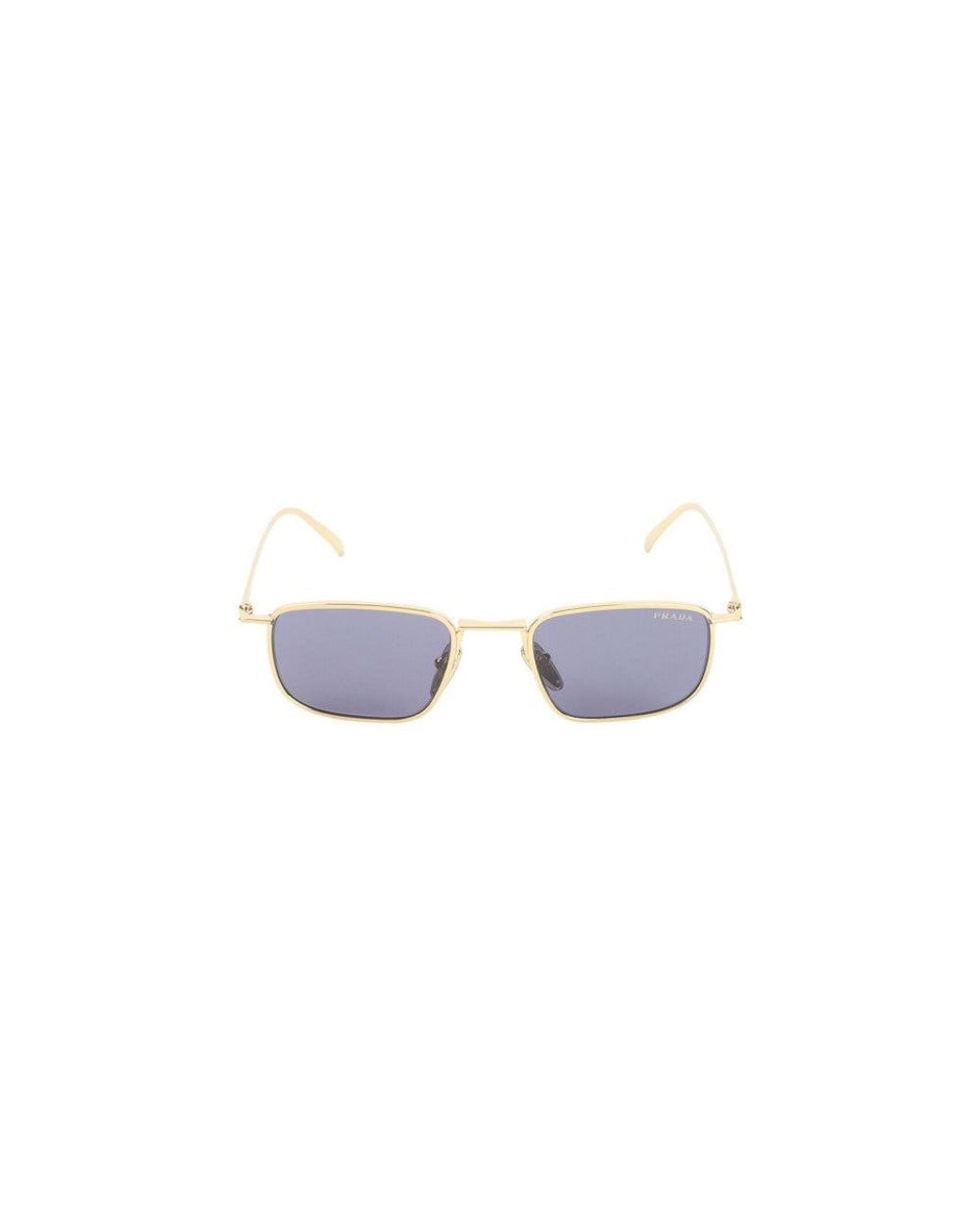 Prada Metallic Golden Rectangular Sunglasses for men
