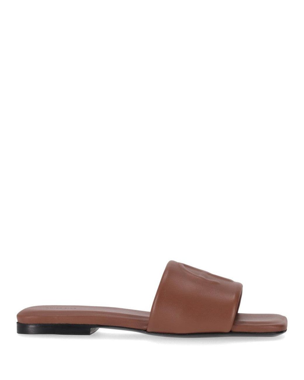 Anine Bing Brown Leather Logo Sandals