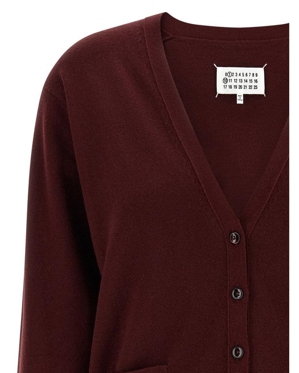 Maison Margiela Red 'Four Stitches' Cardigan