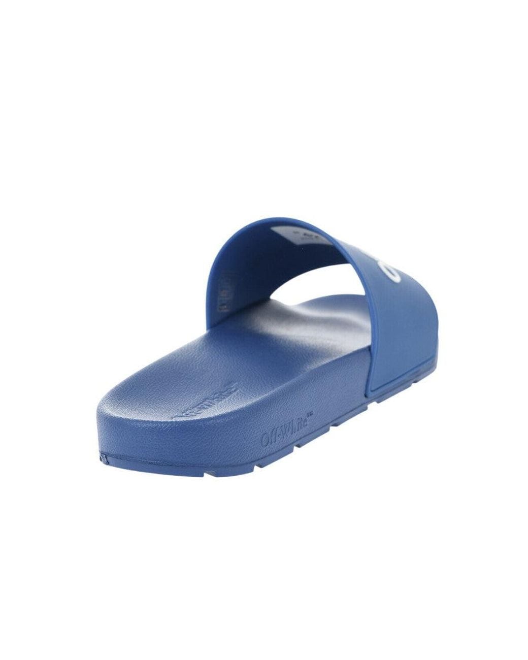 Off-White c/o Virgil Abloh Blue Logo Embossed Slides