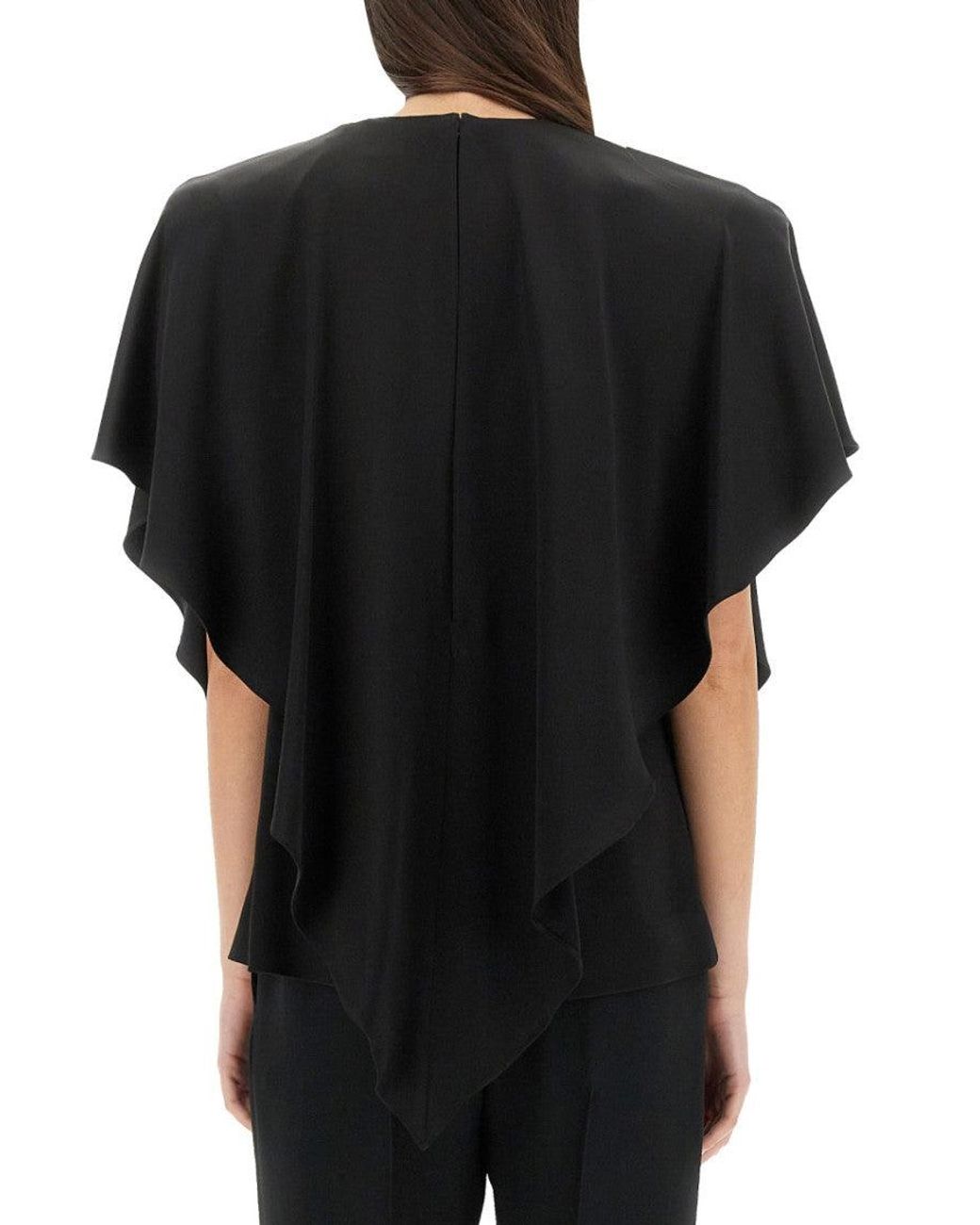 Stella McCartney Black Solid Round Neck Top