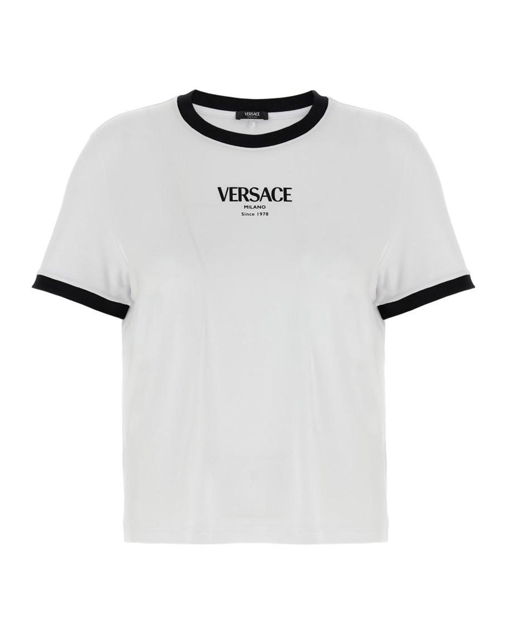 Versace White T-Shirt With Logo