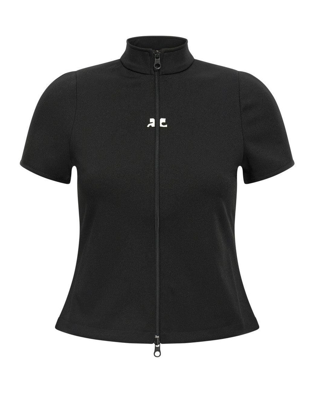 Courreges Black 'Interlock Zipped' Top
