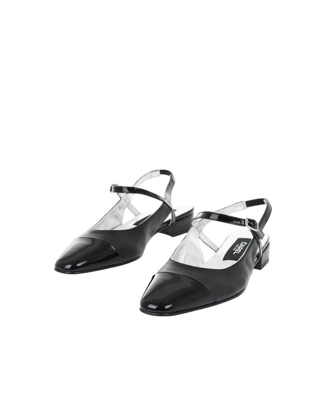 CAREL PARIS Black Slingback Ballet Flats