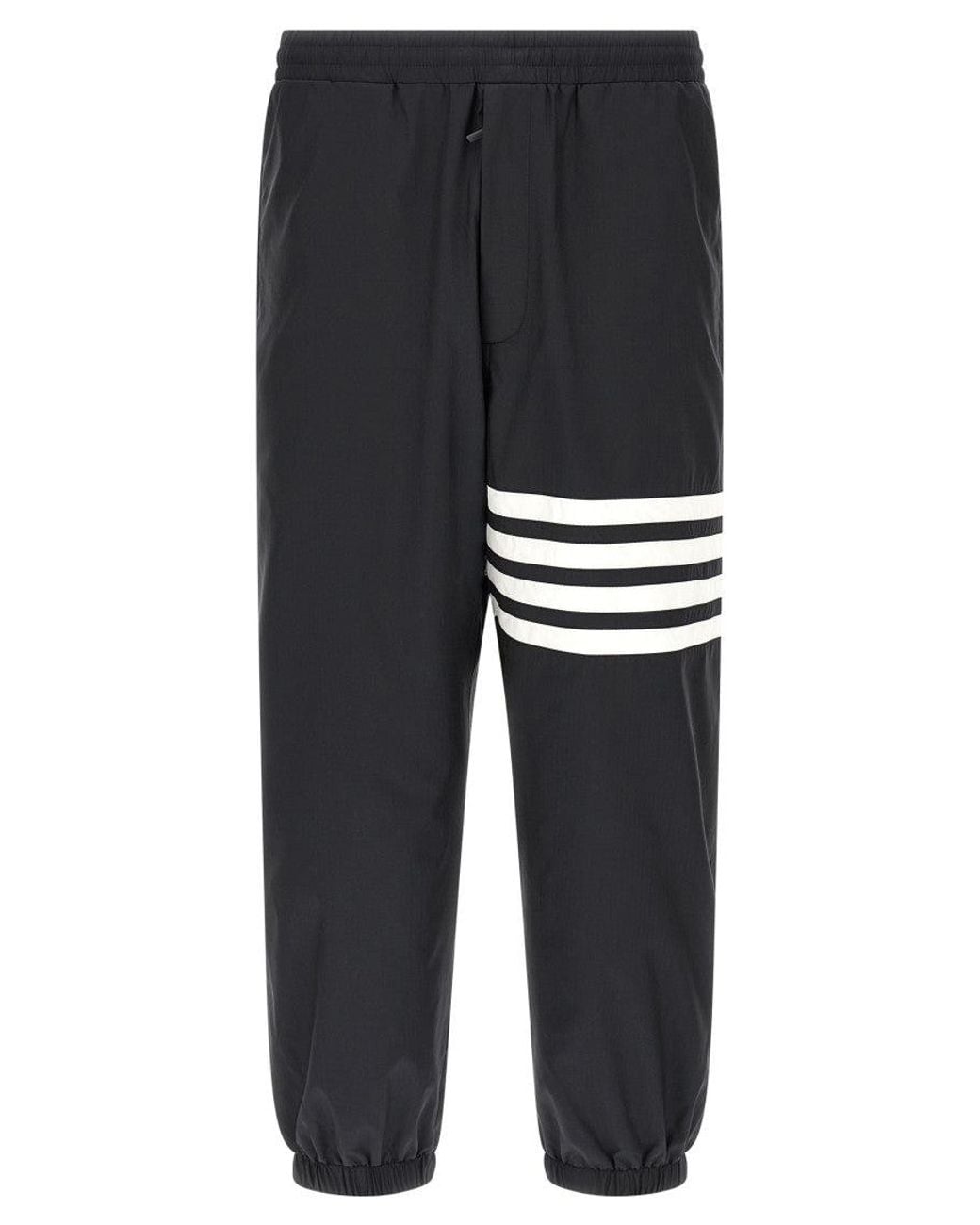 Thom Browne Black Polyamide Stripes Joggers for men