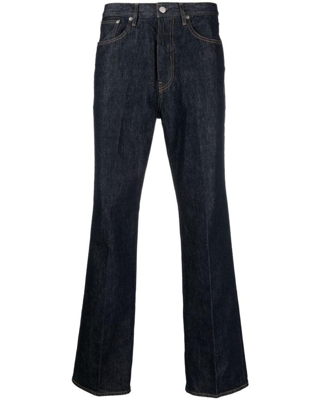 Auralee Blue Twist Straight-Leg Jeans for men
