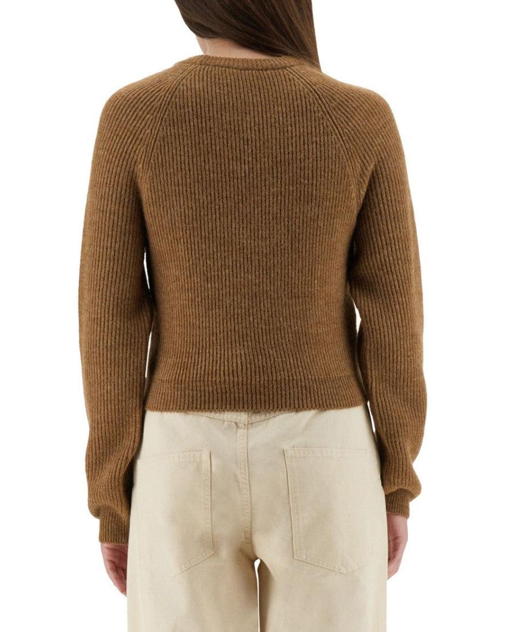 Moschino Natural Cropped Shirt Acrylic Jumpers