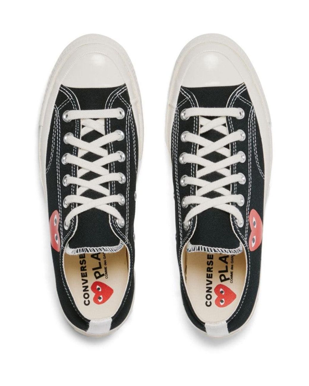 Comme des Garçons White Lace Up Sneakers