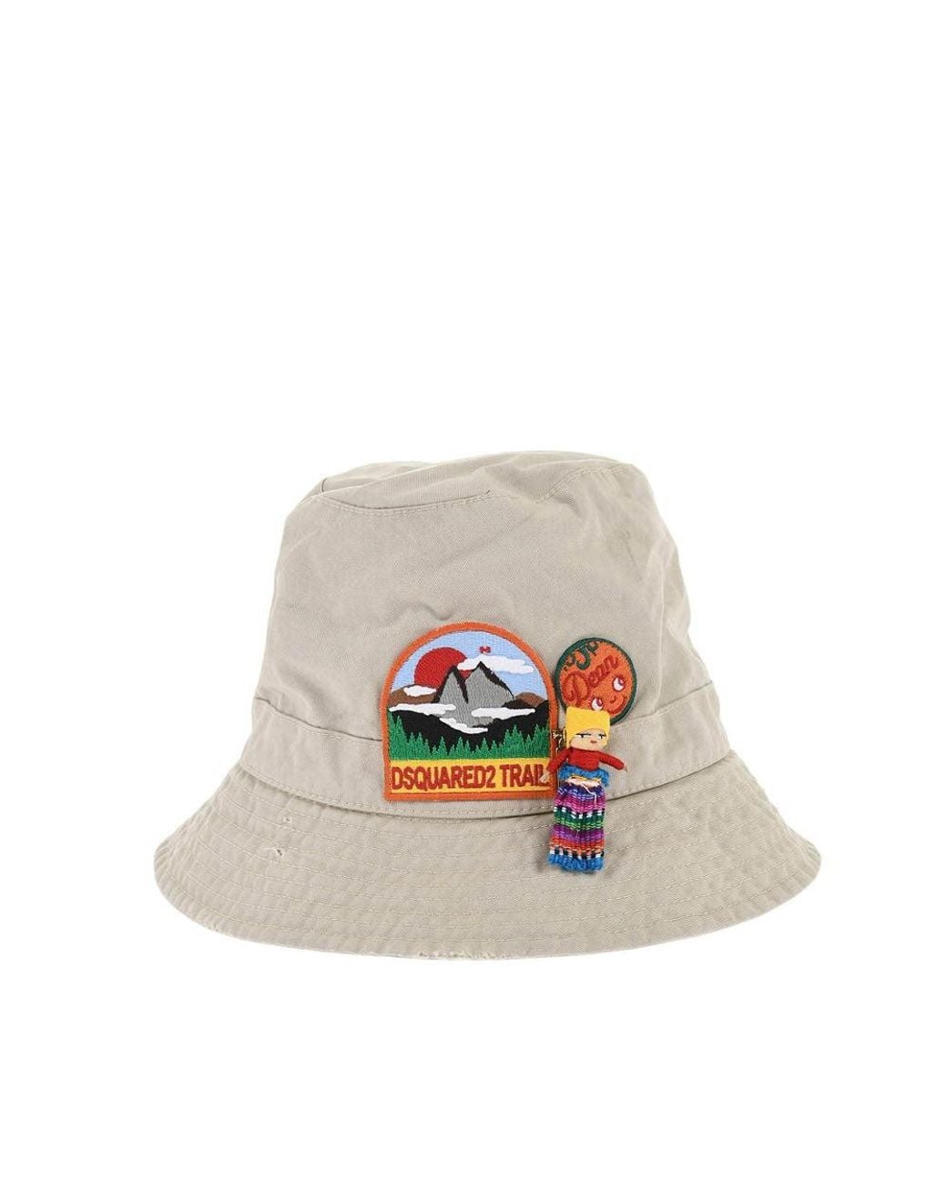 DSquared² White Embroidered Logo Bucket Hat for men