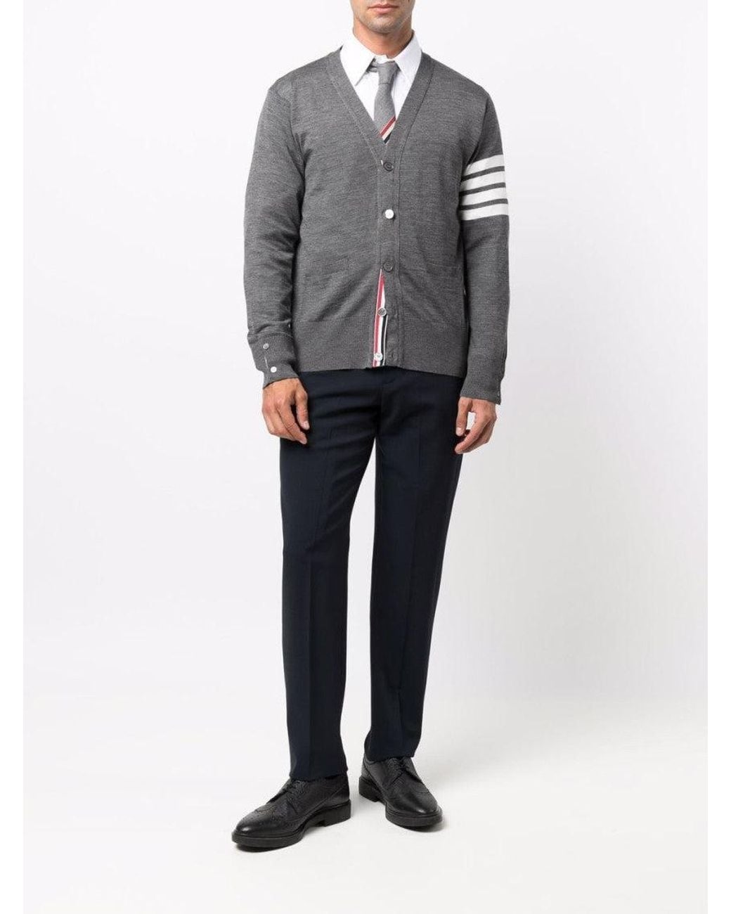 Thom Browne Gray Wool Cardigan for men