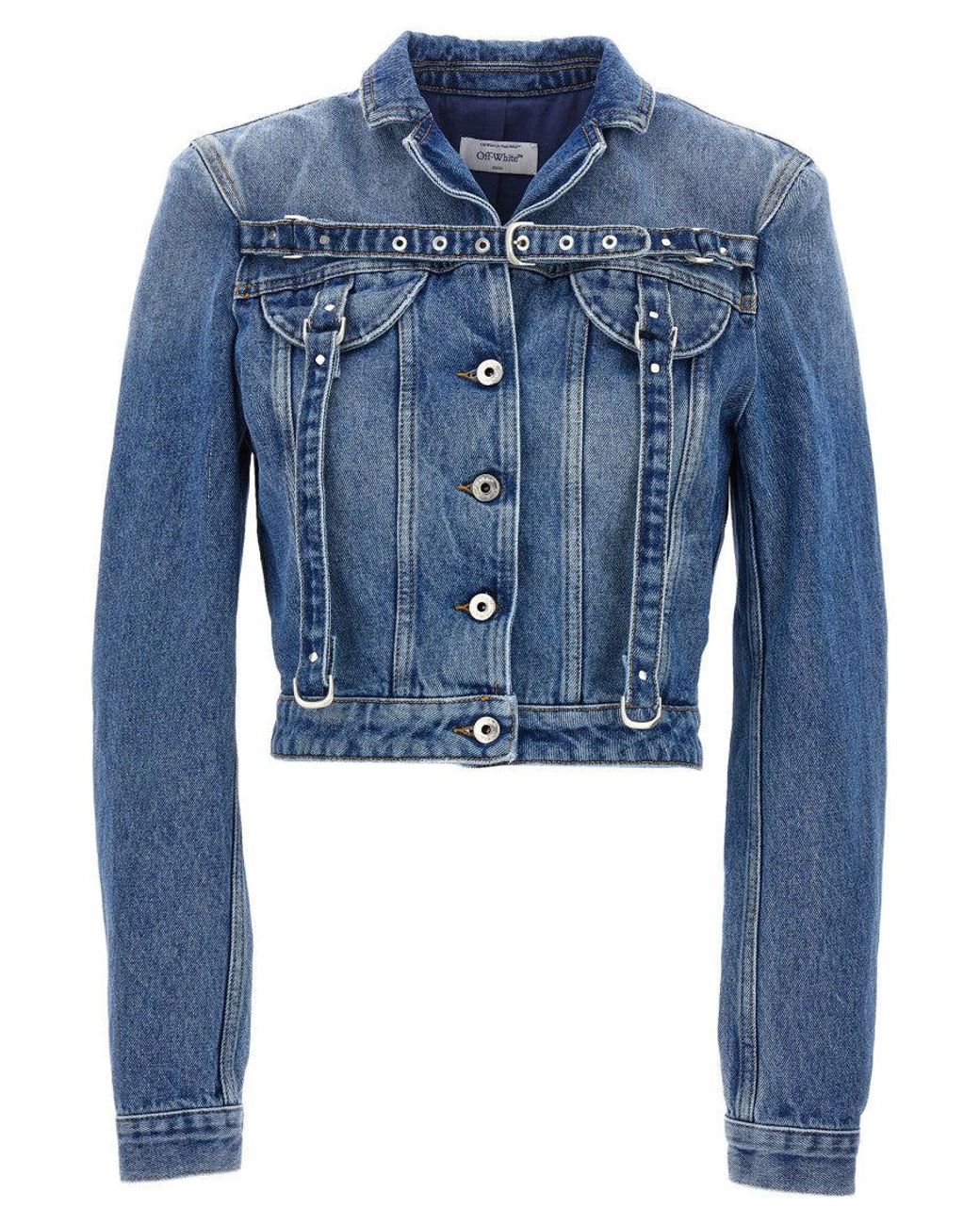Off-White c/o Virgil Abloh Blue Cargo Crop Jacket