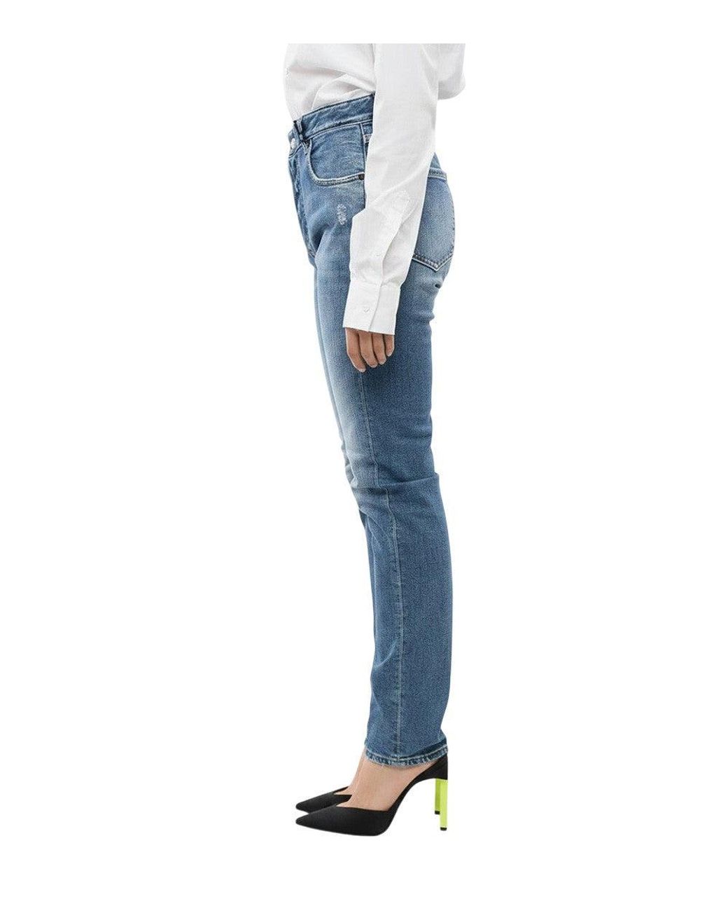 DSquared² Blue Straight High Rise Jeans