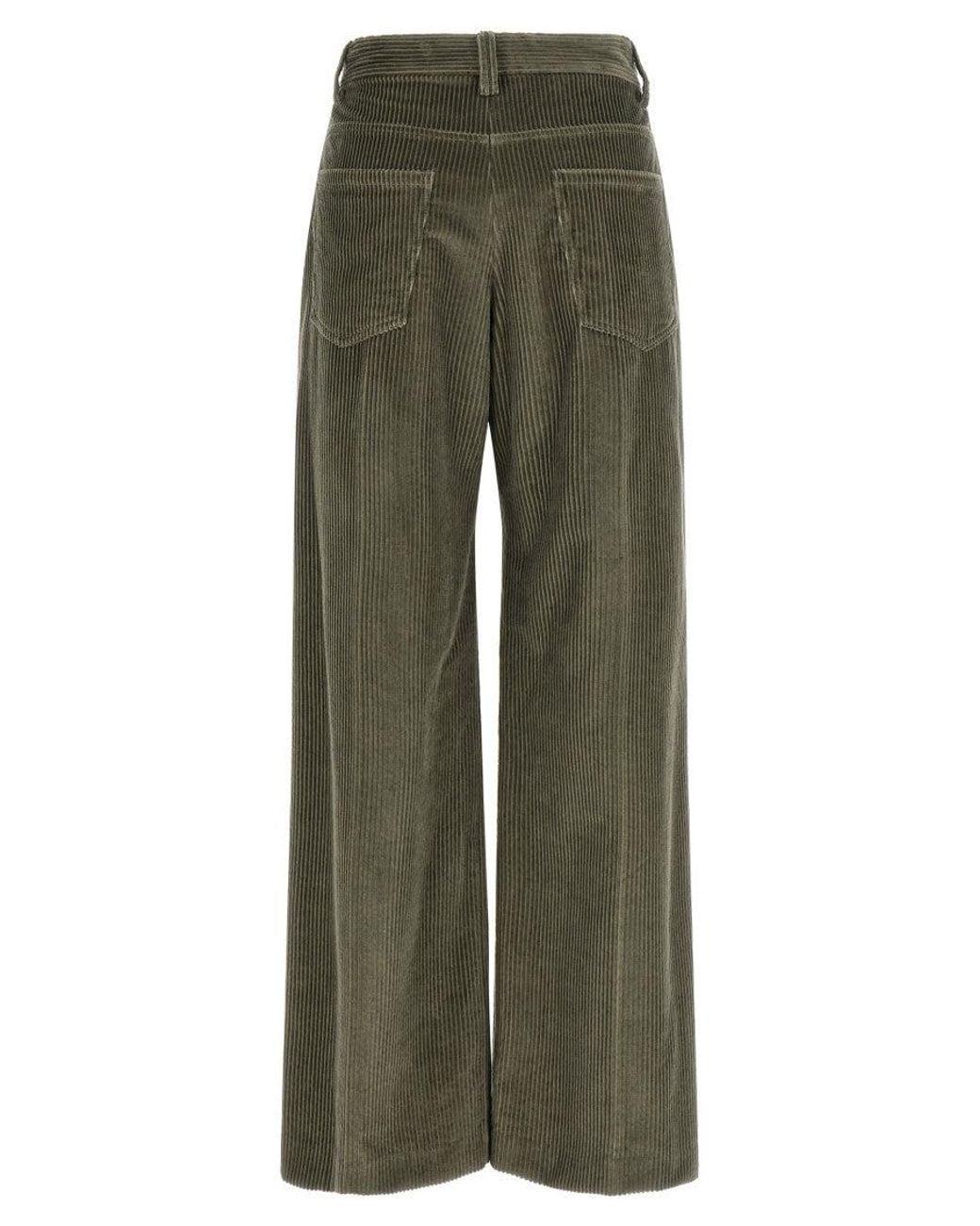 Brunello Cucinelli Green Flat Front Pants