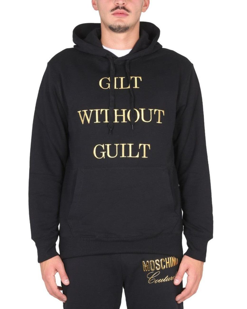 Moschino Black Graphic Hood Sweatshirts for men
