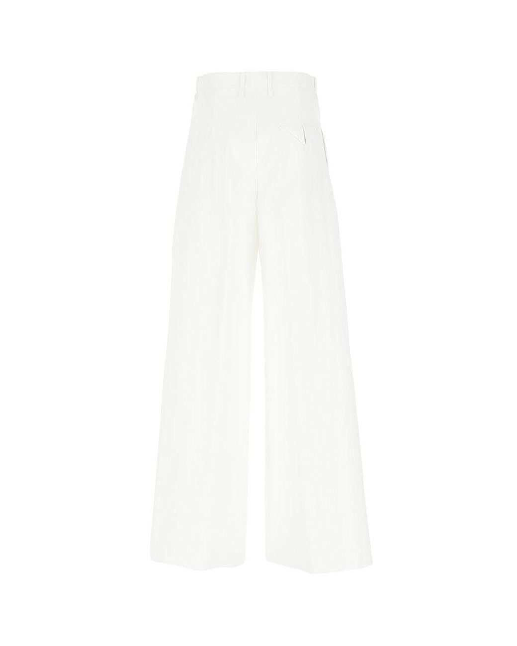 Bottega Veneta White Wide Leg Pant