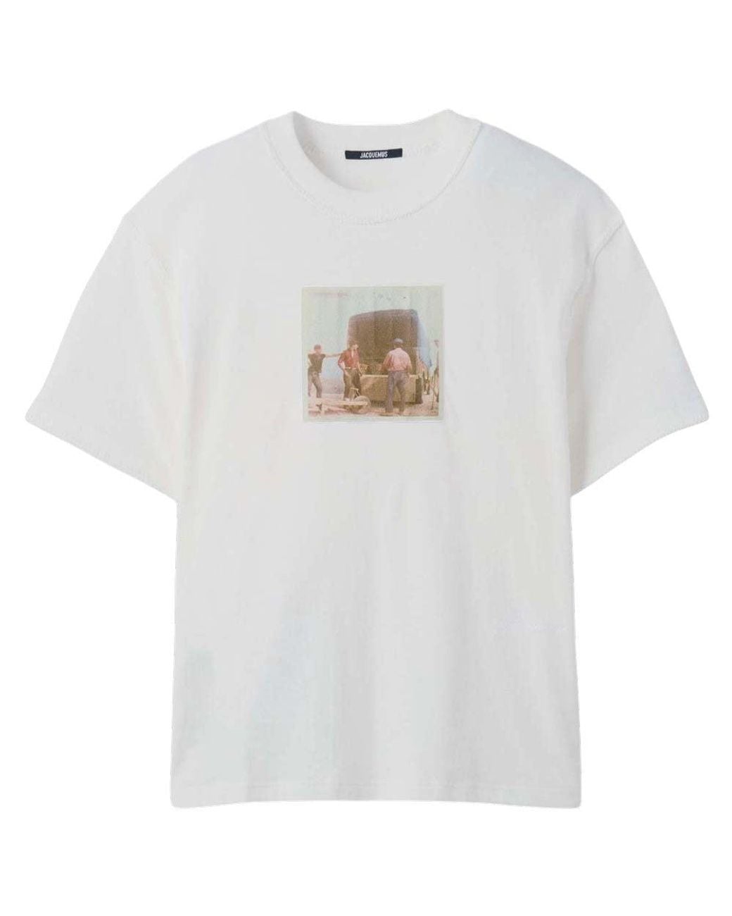 Jacquemus White Graphic Crew Neck T-Shirt for men