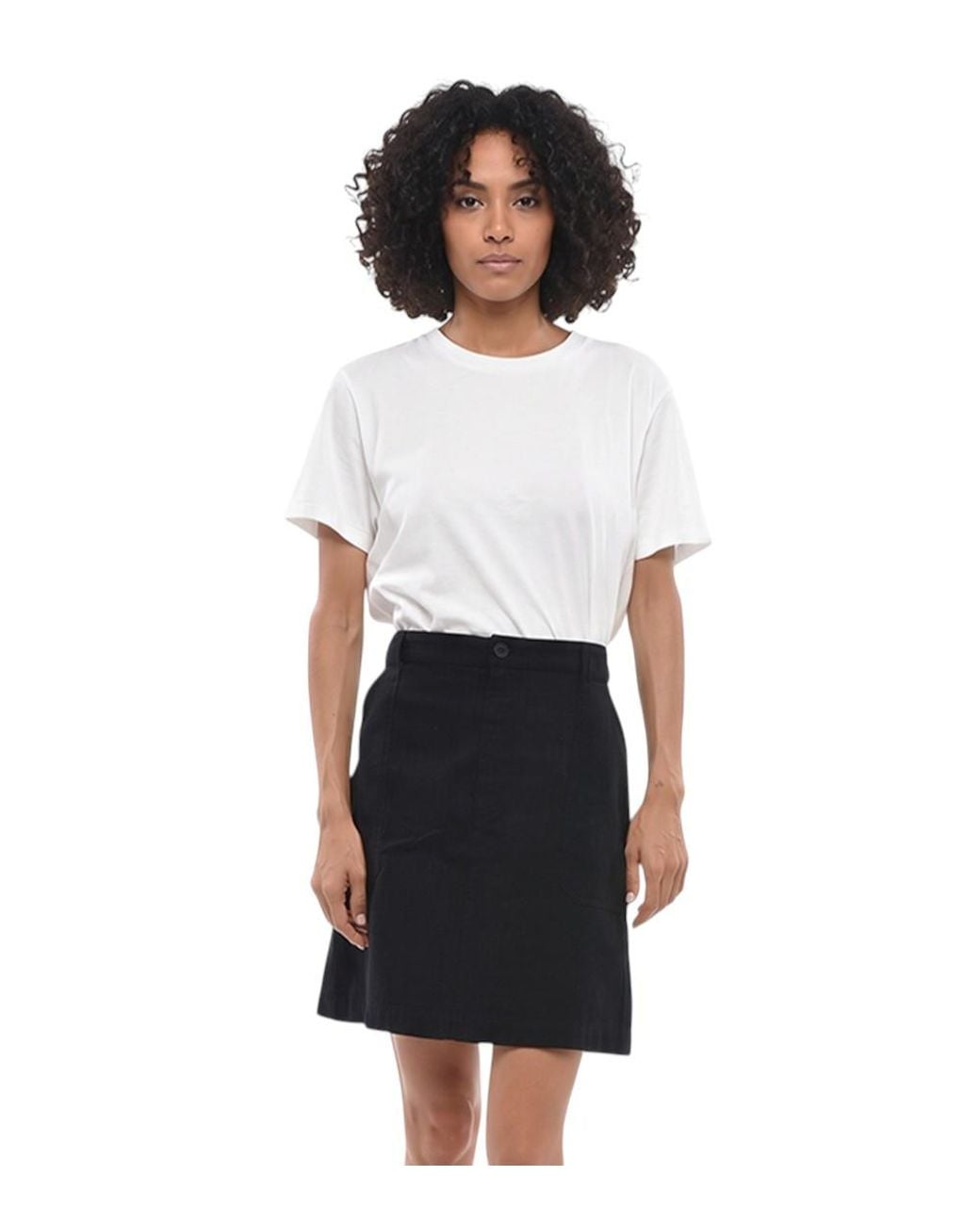 A.P.C. White Solid Above Knee Skirt