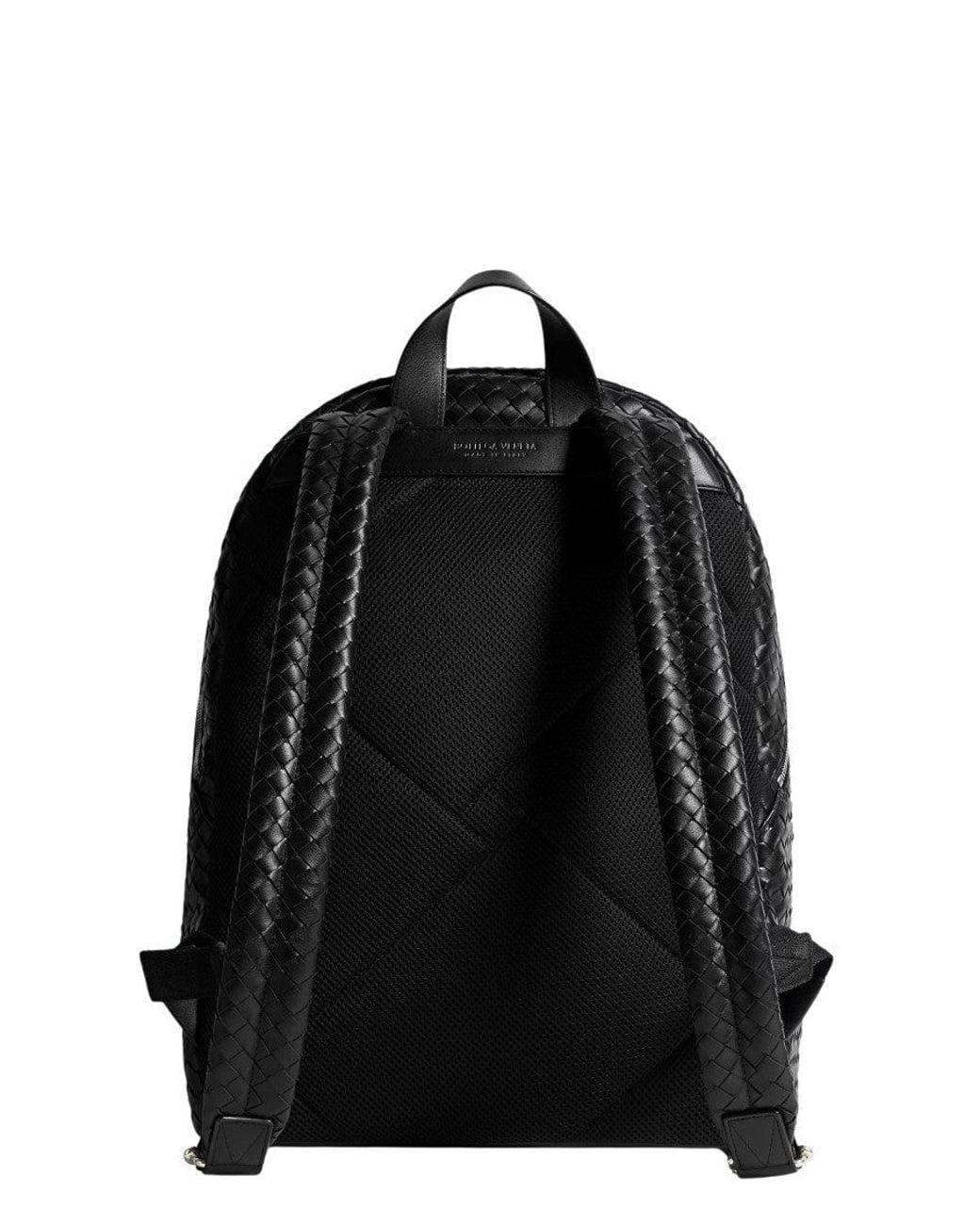 Bottega Veneta Black Intrecciato 1975 Large Backpack for men