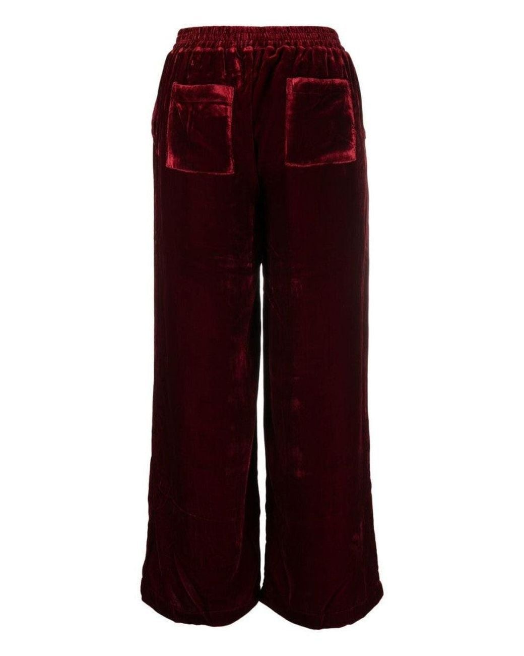 Gold Hawk Red Velvet Wide-Leg Trousers